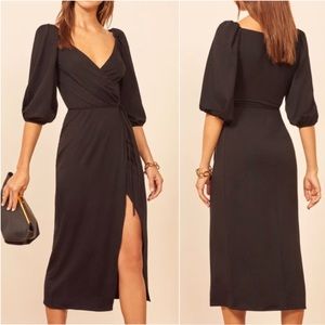 Reformation Calabra wrap maxi dress